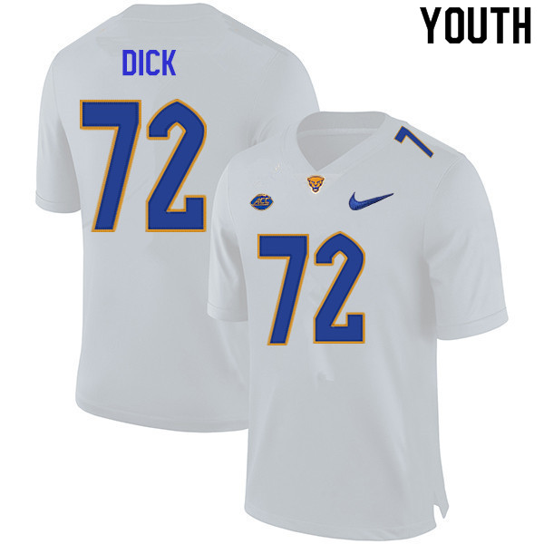 2019 Youth #62 Liam Dick Pitt Panthers College Football Jerseys Sale-White